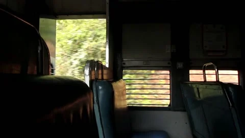Inside Indian railway coach Stock Footage 155025930