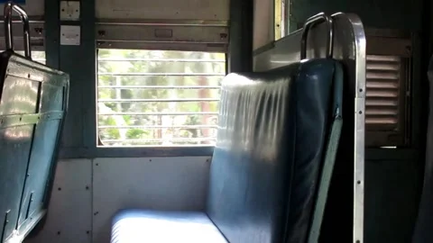 Inside Indian railway coach 스톡 동영상 155026344