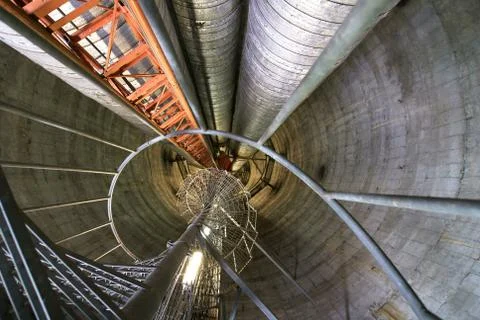 Inside of industrial smoke stack Stock Photos