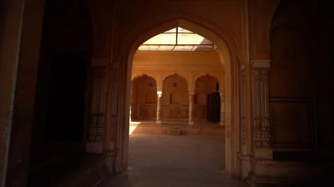 Inside Interior of Famous Nahargarh Fort In Jaipur Rajasthan 스톡 동영상 280409242