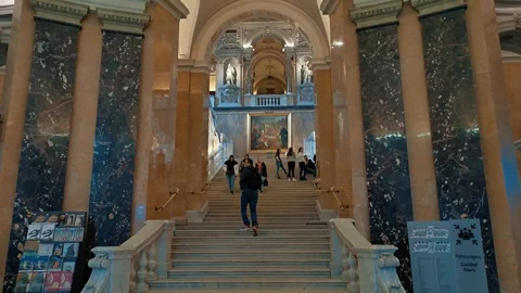 Inside interior of The Museum of Natural History Vídeos de archivo 127640741