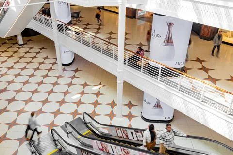 Inside interior of VA Waterfront Mall Stock Photos