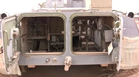 Inside Iraqi tank Stock Footage 1001685