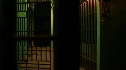 Inside a Jail Cell HD Video Stock Footage 25066066