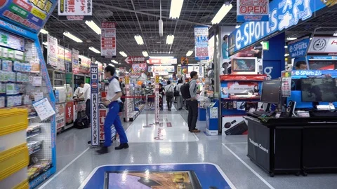 Inside of Japanese Electronics Department Store in Tokyo, Japan Stock Footage 105014586