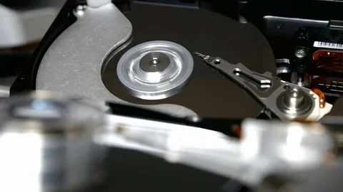 Inside job 2 hard disks,back focus Stock Footage 73710842