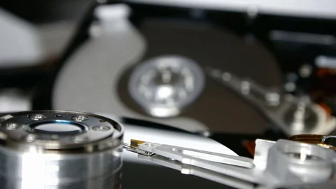 Inside job 2 hard drives,the front focus Stock Footage 73710788