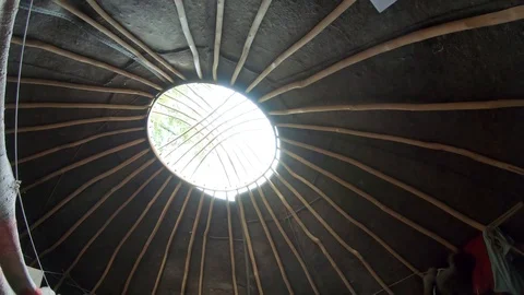 Inside the Kalmyk yurt Stock Footage 110994456