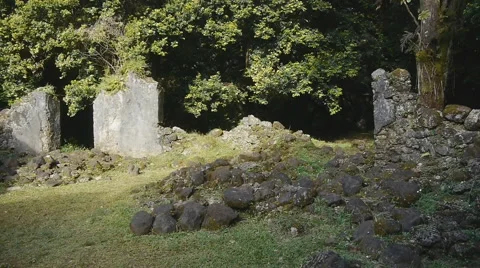 Inside Kaniakapupu Ruins Stock Footage 47578527