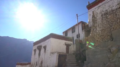Inside of key monestry gompa Stock Footage 83129481