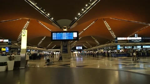 Inside KLIA Panning Motion Stock Footage 220892911