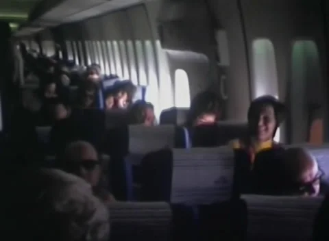Inside a klm airplane in 1973 Stock-Footage 231767401