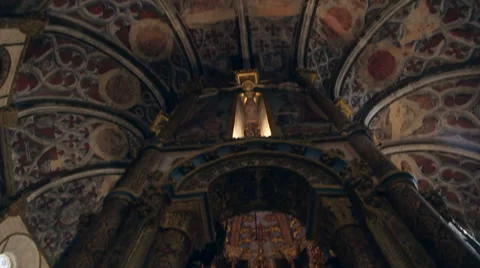 Inside Knights of the Templar (Convents of Christ) Castle Stock Footage 56875324