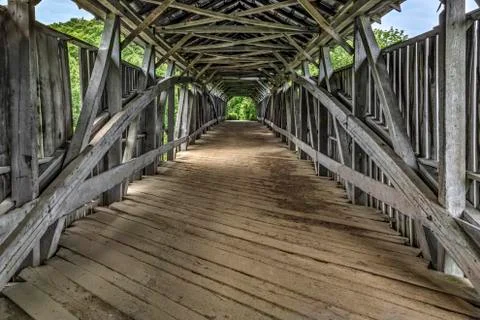 Inside Knowlton Covered Bridge Stock Photos