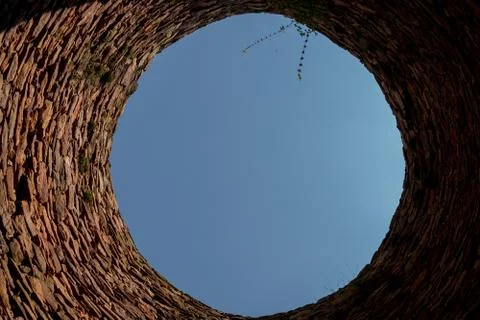 Inside of a large chimney Stock Photos