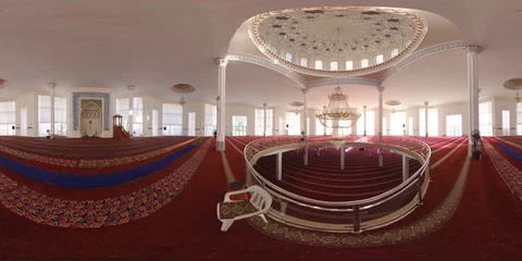 Inside large mosque Stock Footage 104889921