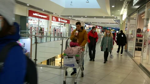 Inside large supermarket. Stock Footage 166730339
