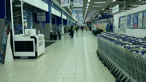 Inside a large supermarket. Stock Footage 167835143