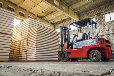 Inside the large warehouse. Stock Photos