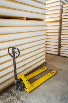 Inside the large warehouse. Stock Photos