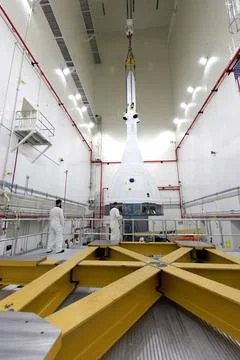 Inside the Launch Abort System Facility (LASF) at NASAs Kennedy Space Cen.. Stock Photos