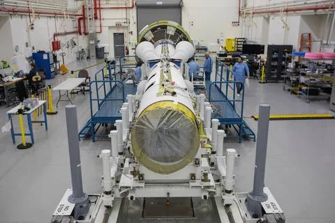 Inside the Launch Abort System Facility at NASAs Kennedy Space Center in .. Stock Photos
