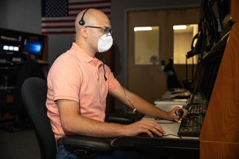 Inside the Launch Control Center at Kennedy Space Center on Sept. 29, 2020,.. Stock Photos