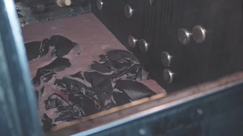 Inside of leather washing machine. Stock Footage 121927544