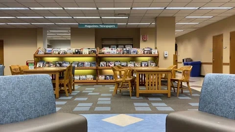 Inside Library Stock Footage 235082333