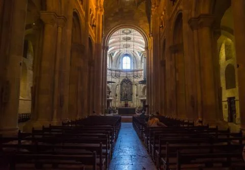 Inside lisbon cathedral Stock Photos