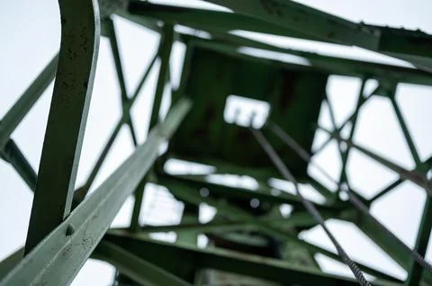 Inside a lock and dam mechanical structure along the Erie Canal Trail outside of Stock Photos