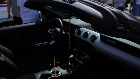 Inside Look Of Ford Mustang Convertible Stock Footage 88921191