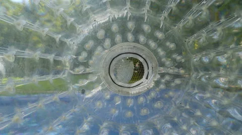 Inside look of the zorb ball Stock Footage 65520943