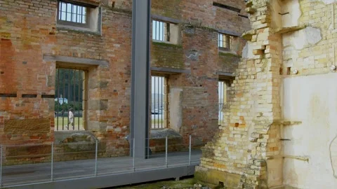 Inside the main building at Port Arthur, Tasmania Video stock 263092358