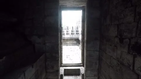 Inside Main Temple Chamber, Buddhist Stupas, Sewu Temple, Java, Indonesia Stock Footage 312008175