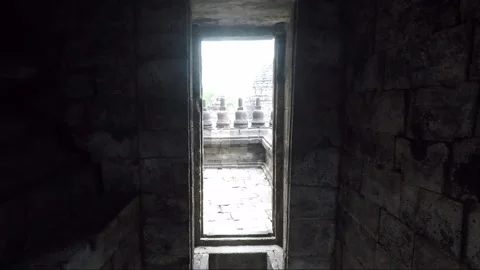 Inside Main Temple Chamber, Buddhist Stupas, Sewu Temple, Java, Indonesia 库存影片 312009274