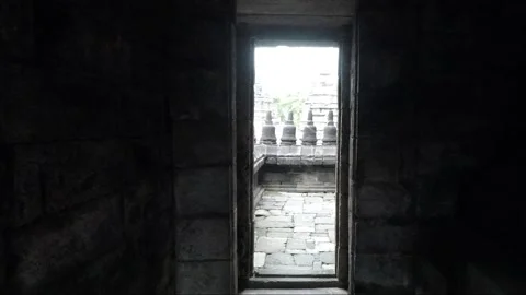 Inside Main Temple Chamber, Buddhist Stupas, Sewu Temple, Java, Indonesia Stock Footage 312034310