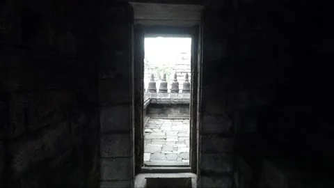 Inside Main Temple Chamber, Buddhist Stupas, Sewu Temple, Java, Indonesia Stock Footage 312035071