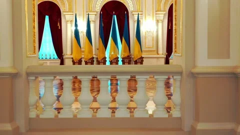 Inside the Mariinsky Palace in Kiev Stock Footage 148280828