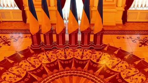 Inside the Mariinsky Palace in Kiev Video stock 148281034