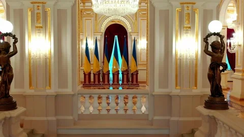 Inside the Mariinsky Palace in Kiev Stock Footage 150511748