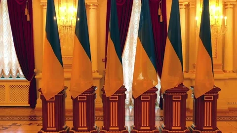 Inside the Mariinsky Palace in Kiev Stock Footage 151408443