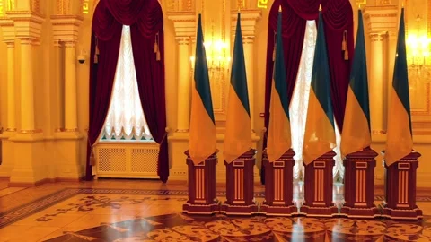 Inside the Mariinsky Palace in Kiev Stock Footage 152637225