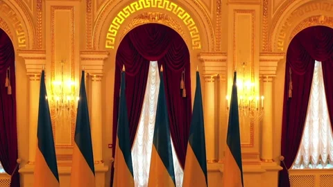 Inside the Mariinsky Palace in Kiev Stock Footage 220933550