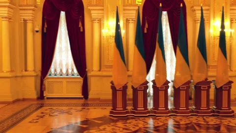 Inside the Mariinsky Palace in Kyiv Stock Footage 219809824