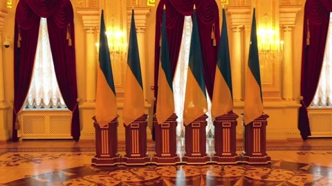 Inside the Mariinsky Palace in Kyiv Stock Footage 220933553