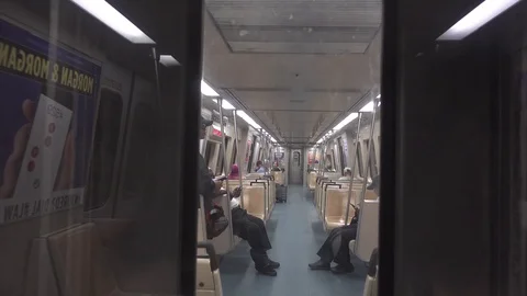 Inside Marta Train. The Metropolitan Atlanta Rapid Transit Authority is the prin Stock Footage 114935449