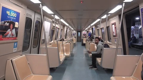 Inside Marta Train. The Metropolitan Atlanta Rapid Transit Authority  Video stock 114935538
