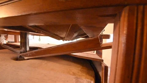 Inside mechanism of a traditional windmill Stock Footage 91940127