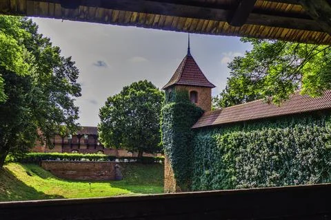 Inside of Medieval Gothic Castle Complex - Malbork Castle, Poland Stock Photos